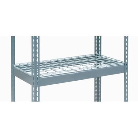 Global Industrial Additional Shelf, Double Rivet, Wire Deck, 48inW x 18inD, Gray B2296688